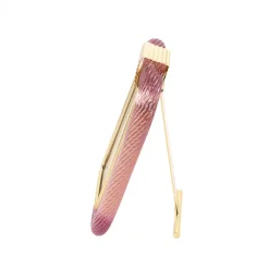 Cornice con Struttura in Ottone Lucido e Vetro a Torciglione Rosa