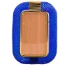 Cornice con Struttura in Ottone Lucido e Vetro a Torciglione Blu