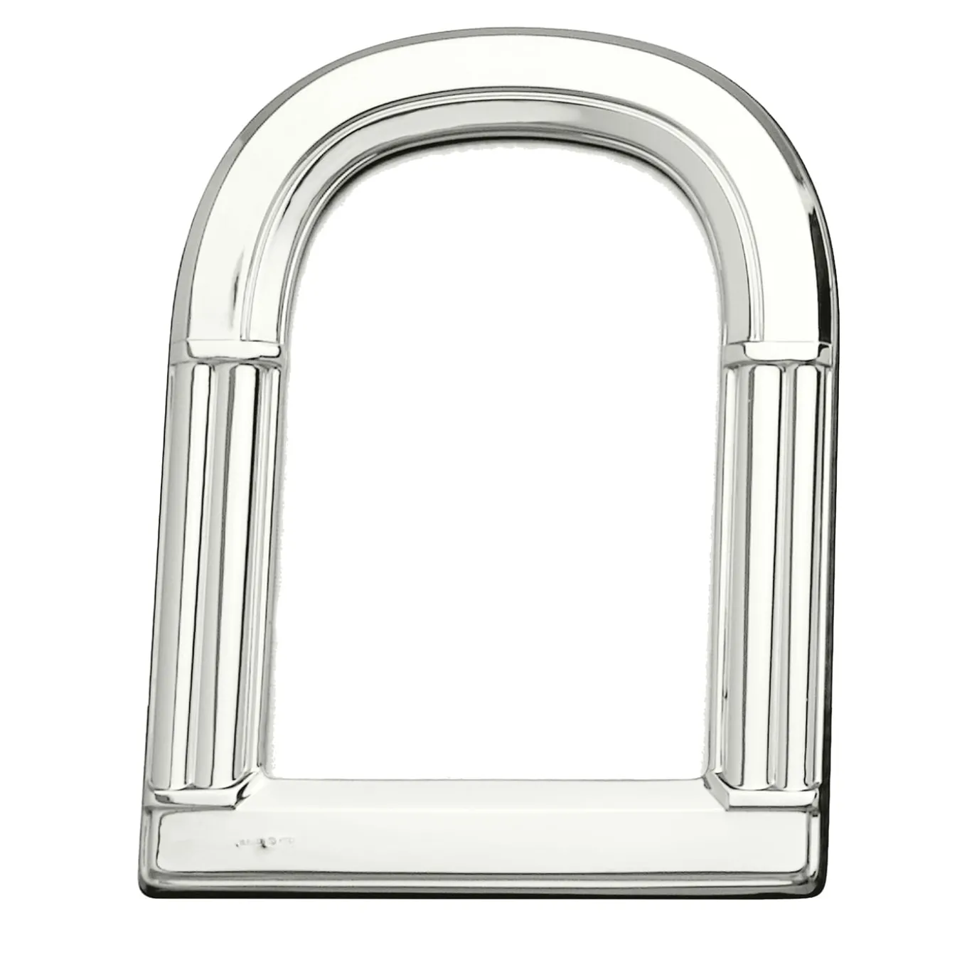Cornice d'argento a forma di arco con colonne