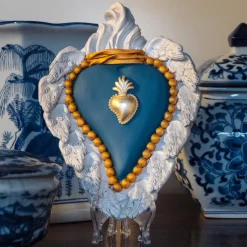 Cuore in ceramica blu opaco