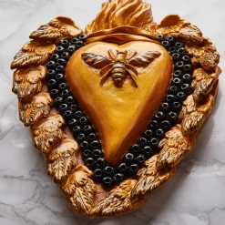 CUORE IN CERAMICA CON MOTIVO APE BE(E) GOLD