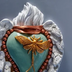 CUORE IN CERAMICA ORO E VERDE EFFETTO EPHEMERUS