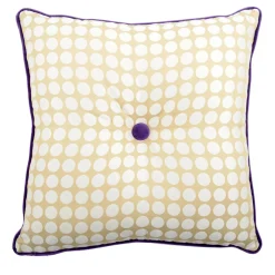 Cuscino Carrè Beige in tessuto jacquard polka dots