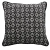 Cuscino Carrè bianco e nero in tessuto jacquard geometrico