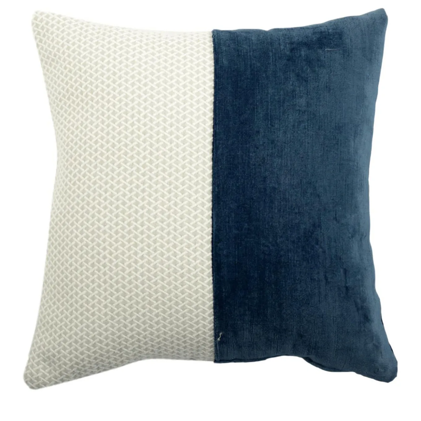 Cuscino Carré Bis bianco e blu