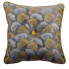 Cuscino Carrè dorato in tessuto jacquard Bloom