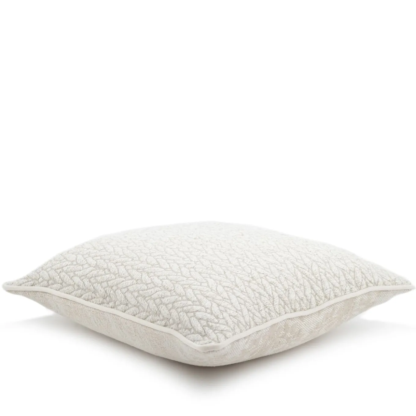 Cuscino Carrè in tessuto jacquard treccia
