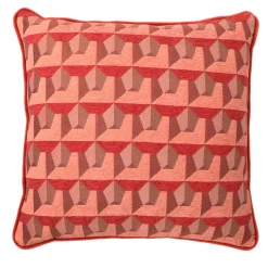 Cuscino Carrè in tessuto jacquard geometrico Relief