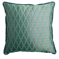 Cuscino Carrè in tessuto jacquard e velluto di lino