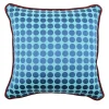 Cuscino Carrè turchese e blu in tessuto jacquard a pois
