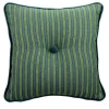Cuscino Emerald Carré in tessuto jacquard a righe e velluto di seta