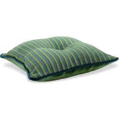 Cuscino Emerald Carré in tessuto jacquard a righe e velluto di seta