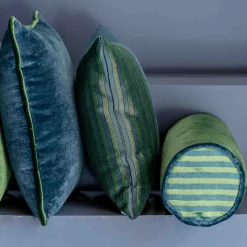 Cuscino Emerald Roll Rullo in velluto di seta
