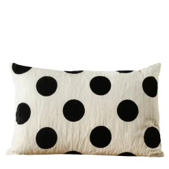 Cuscino Goccia a pois rettangolare bianco e nero