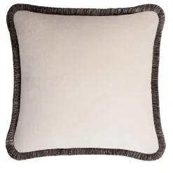 Cuscino Happy bianco e grigio