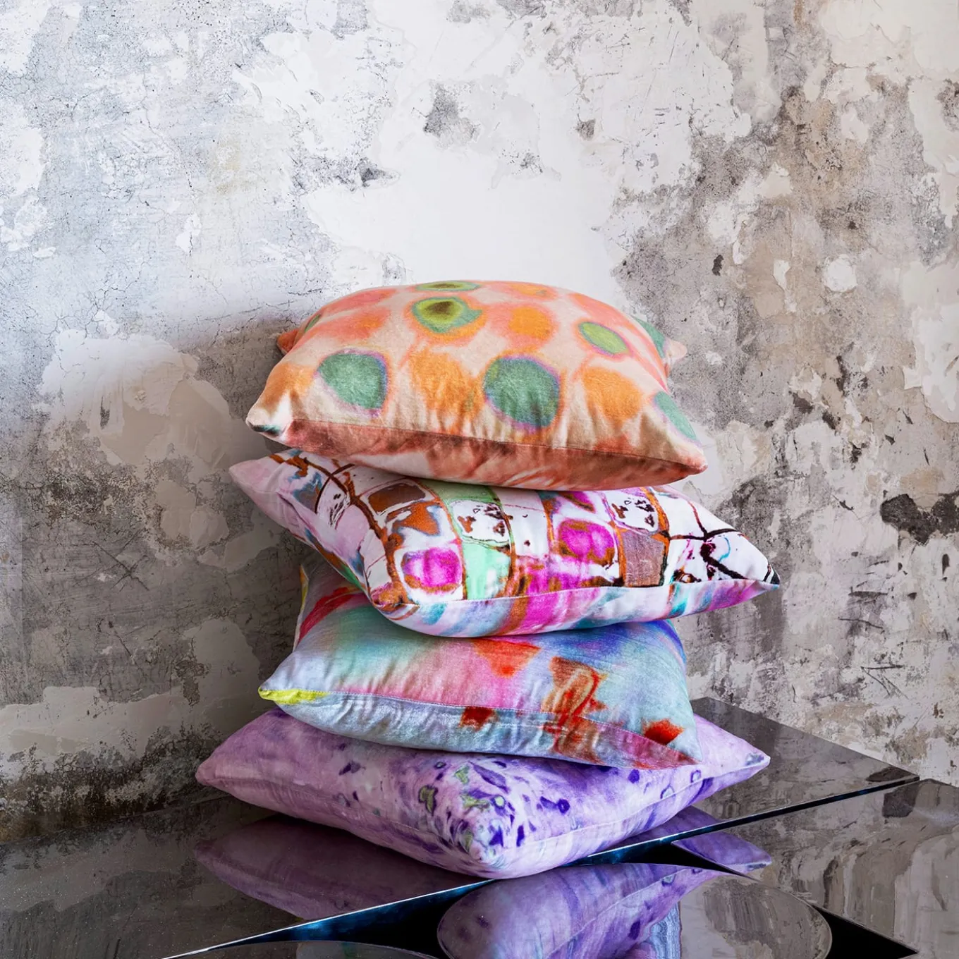 Cuscino imbottito in velluto di seta Dream Amethyst