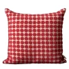 Cuscino in lana bouclé bianco e rosso a pois quadrati Polystic