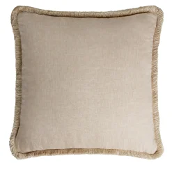Cuscino in lino beige Happy