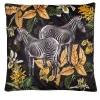 Cuscino in velluto Animalia con zebra e fiori gialli