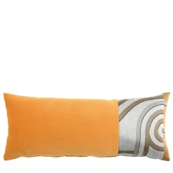 Cuscino in velluto giallo Les Intrigues con fascia rettangolare