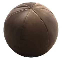 Cuscino in velluto marrone a forma di palla