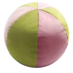 Cuscino in velluto rosa e verde chiaro