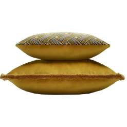 Cuscino in velluto senape della Major Collection