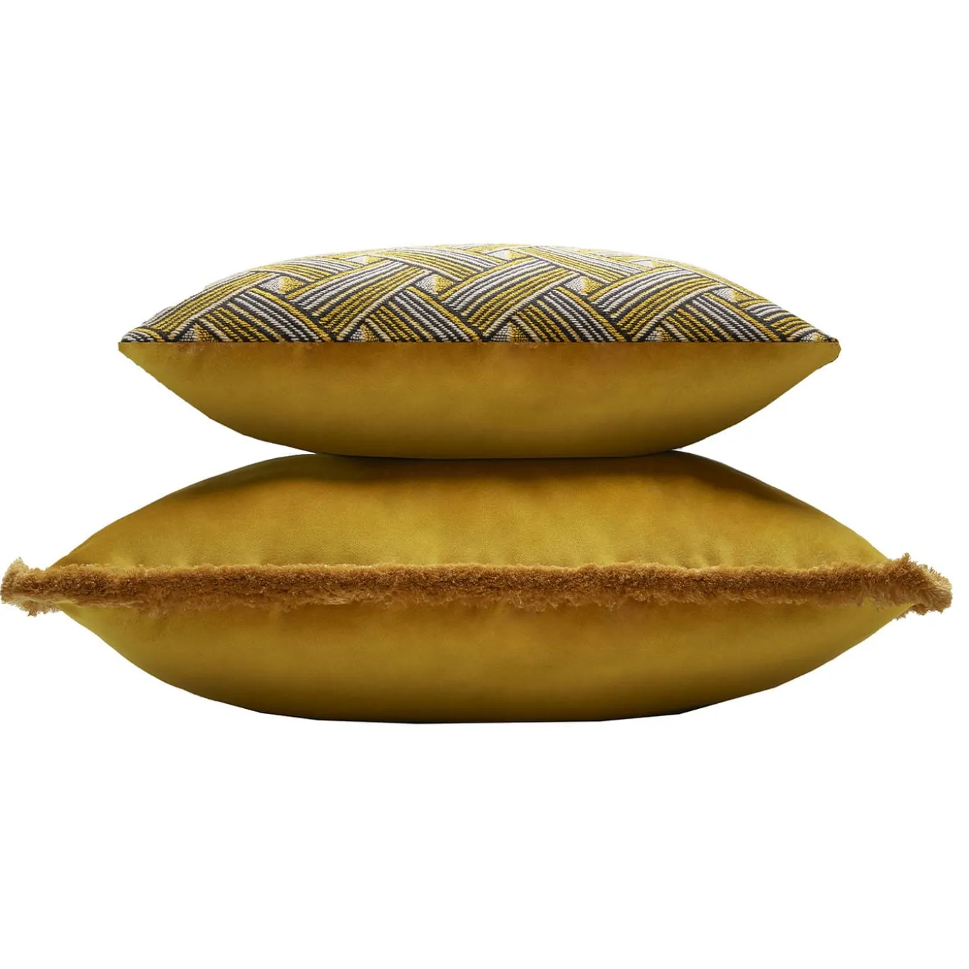 Cuscino in velluto senape della Major Collection