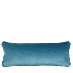 Cuscino Longue Azzurro in Tessuto Jacquard e Velluto di Lino