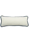 Cuscino Longue Rectangluar bianco in tessuto jacquard falso unitario