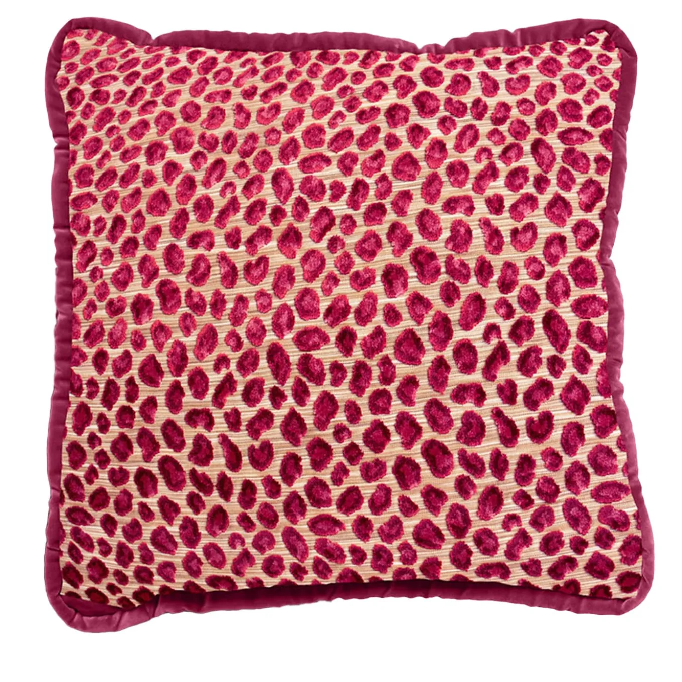Cuscino reversibile in velluto Couture rosso e leopardo Glam