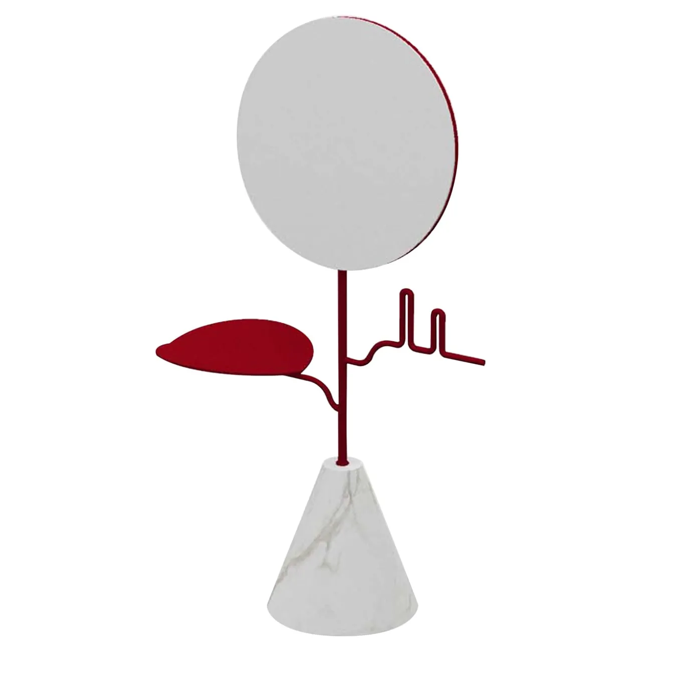 Custode Rosso rubino/Carrara Portagioie con specchio