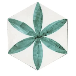 Daamè Set di 28 piastrelle esagonali verde scuro #1