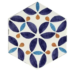 Daamè Set di 28 piastrelle esagonali blu