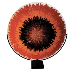 Disco di vetro di Murano rosso energia