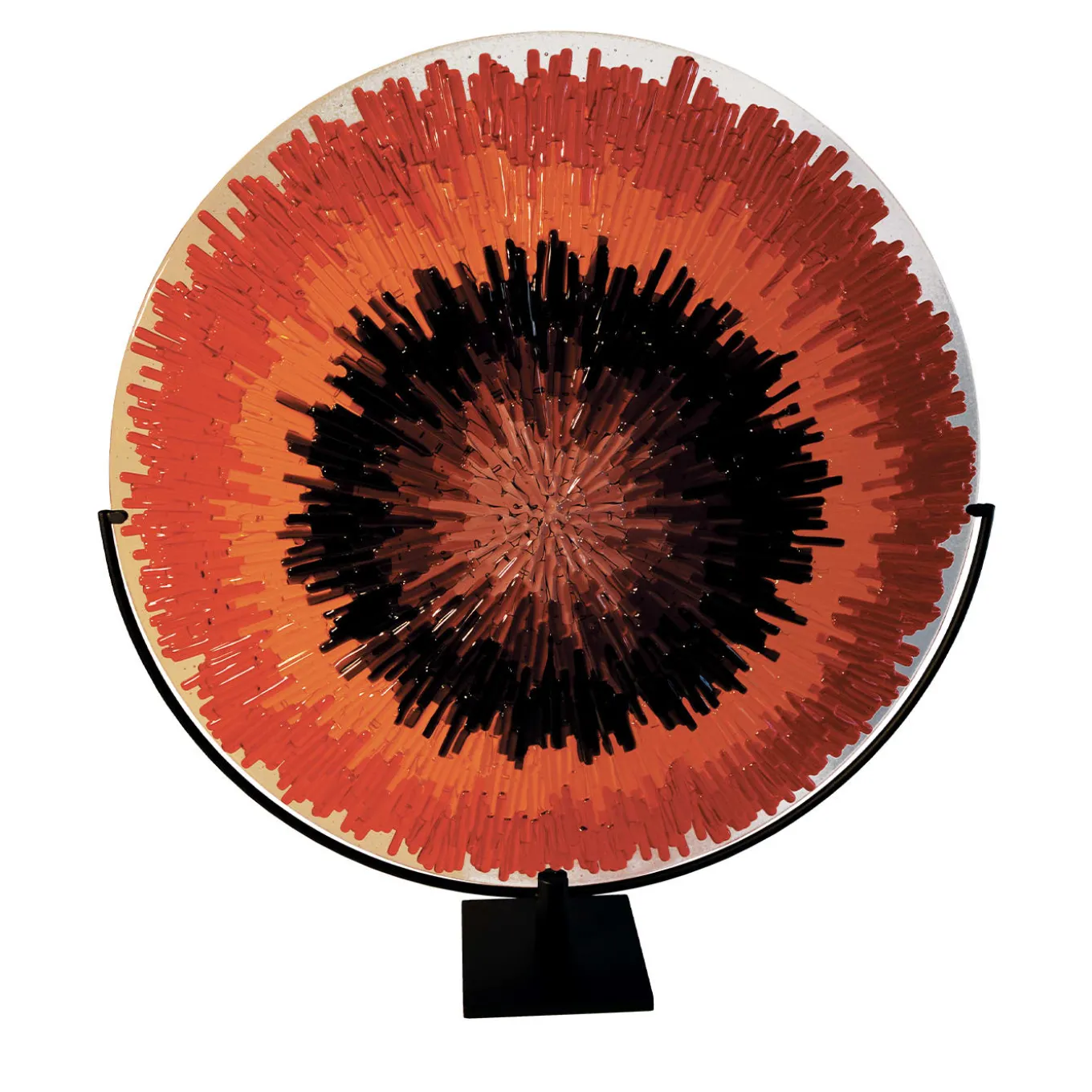 Disco di vetro di Murano rosso energia