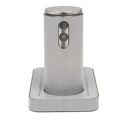 Dispenser automatico in pelle grigio chiaro con vassoio Igea