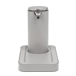 Dispenser automatico in pelle grigio chiaro con vassoio Igea