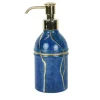 Dispenser in vetro Lapislazzuli con accenti dorati