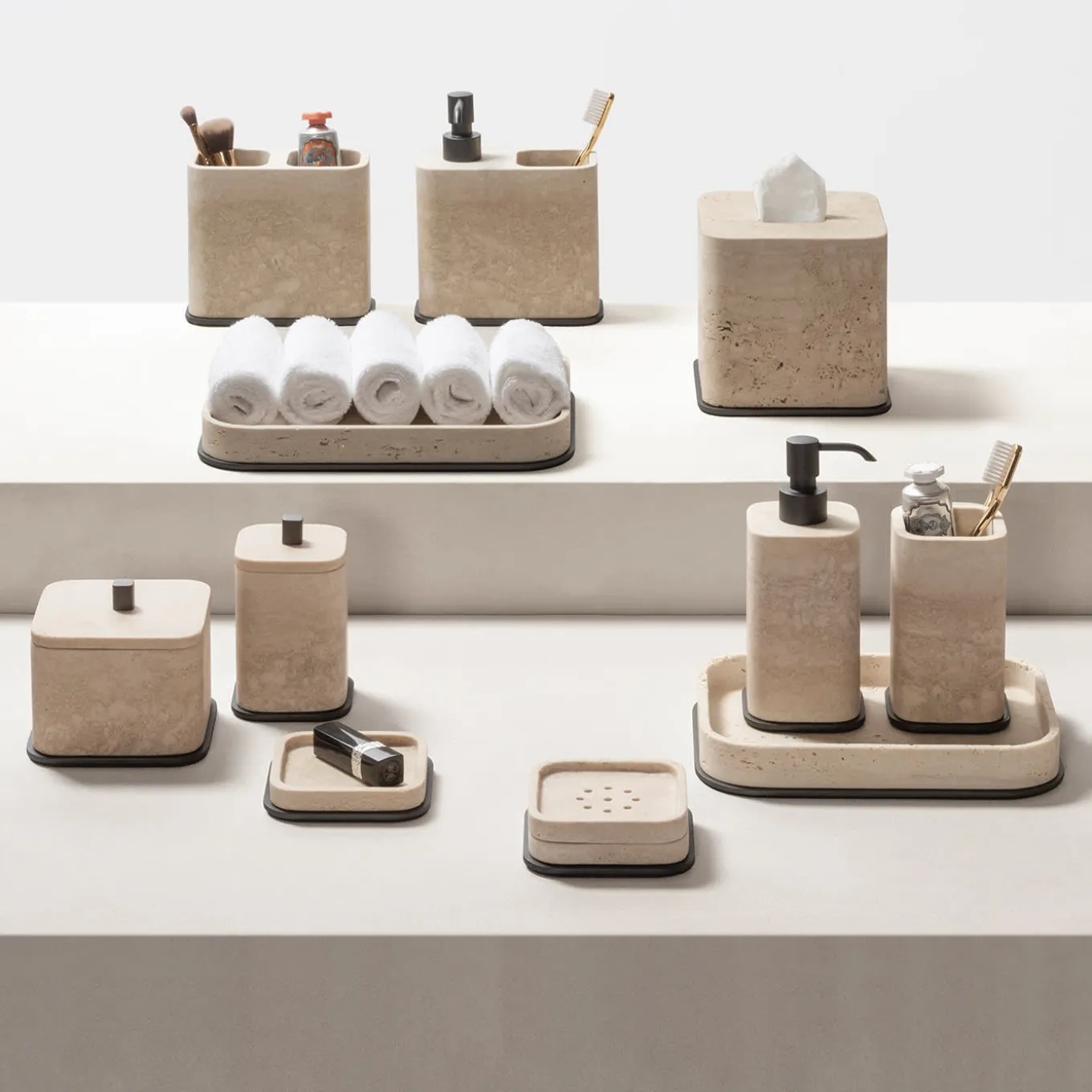 Dispenser per sapone Polo in marmo beige