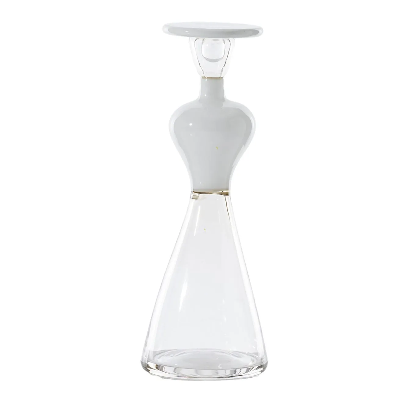 Donna Campigliesca Vaso antropomorfo in vetro bianco di Gio Ponti