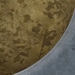 Eclisse Specchio Grande Rotondo Decorato con Resina Spatolata Bronzo