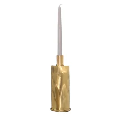Elegante Portacandele Alto in Ottone Spazzolato