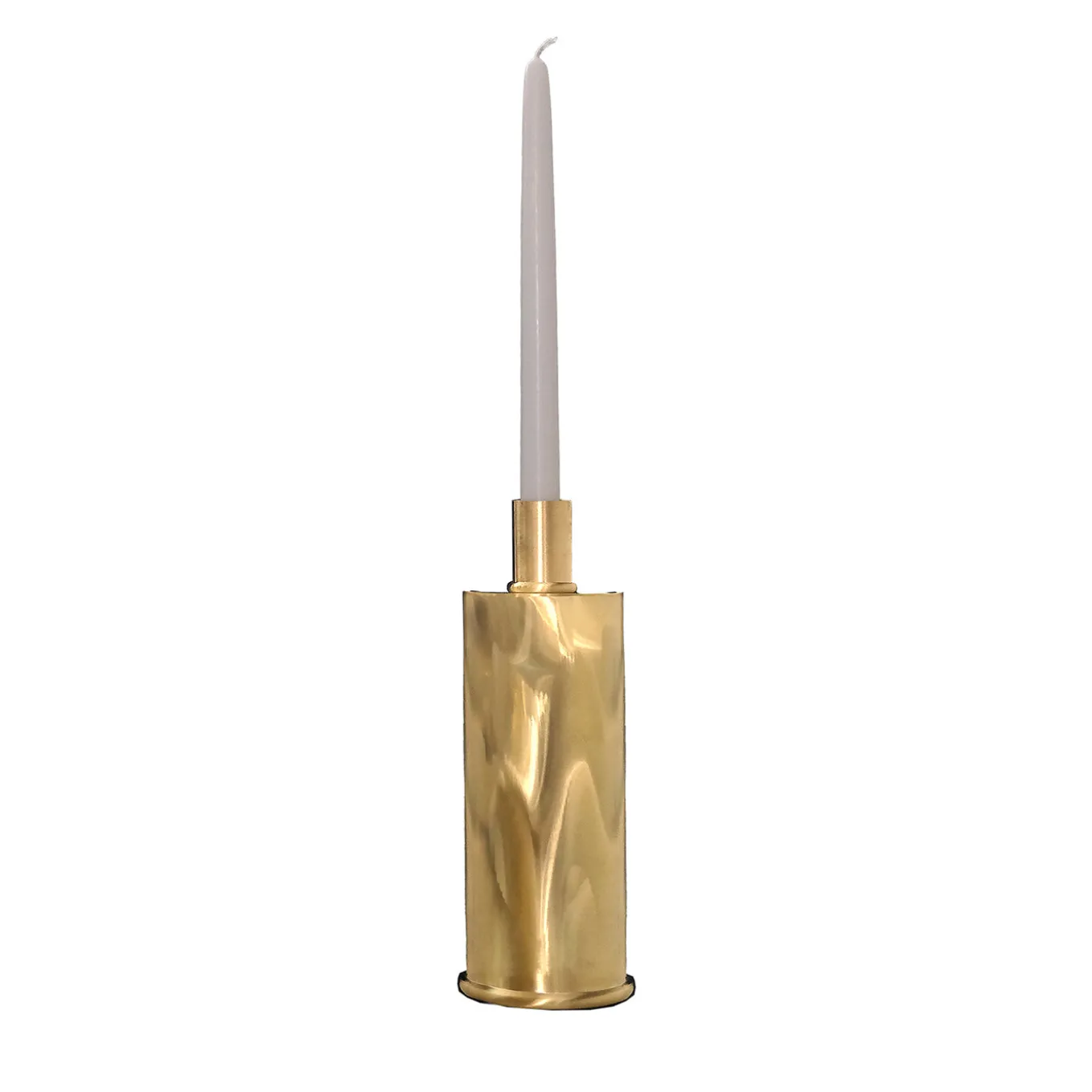 Elegante Portacandele Alto in Ottone Spazzolato