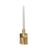 Elegante portacandele corto in ottone spazzolato
