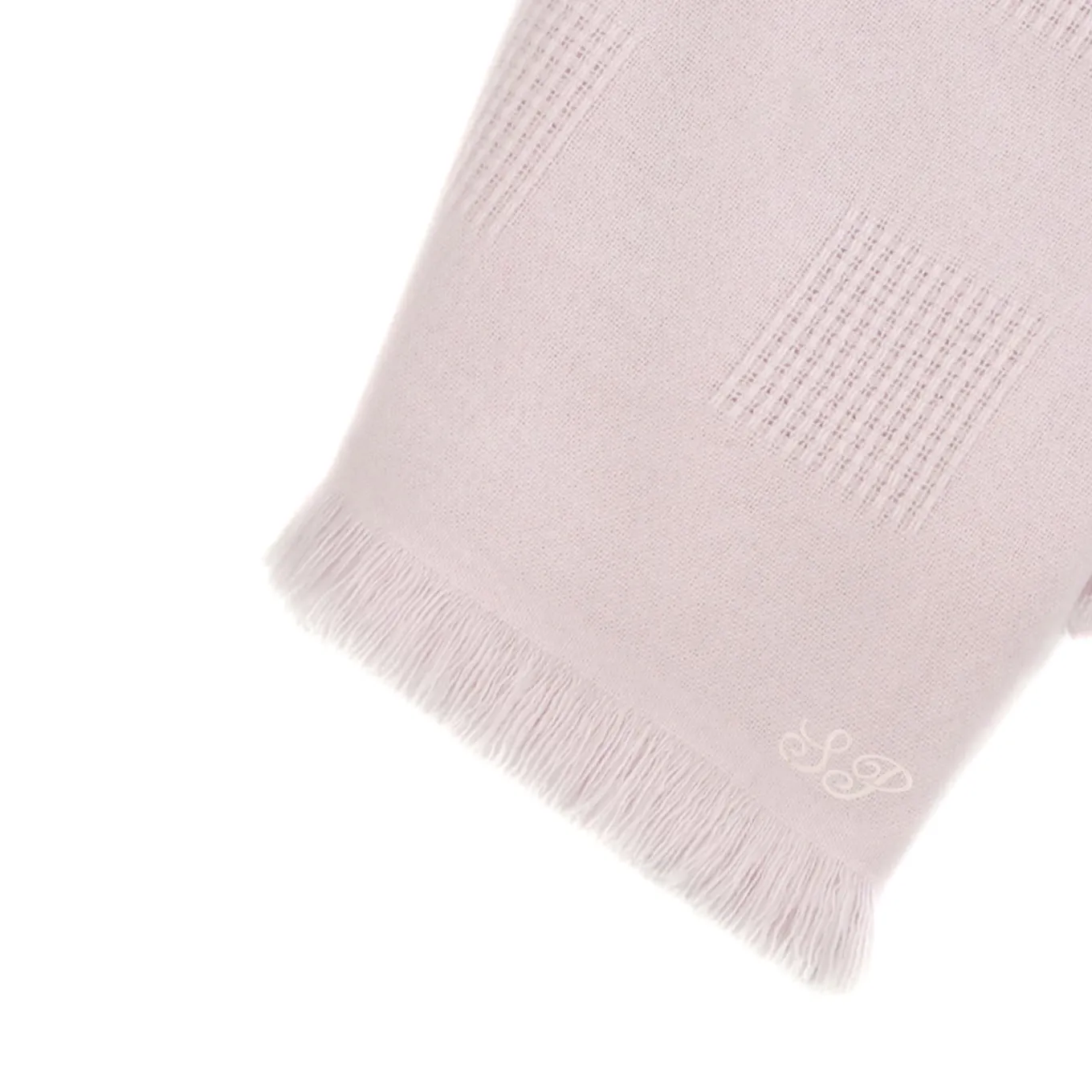Farnese Soft Pink 100% Cashmere Singolo Plaid con frange corte
