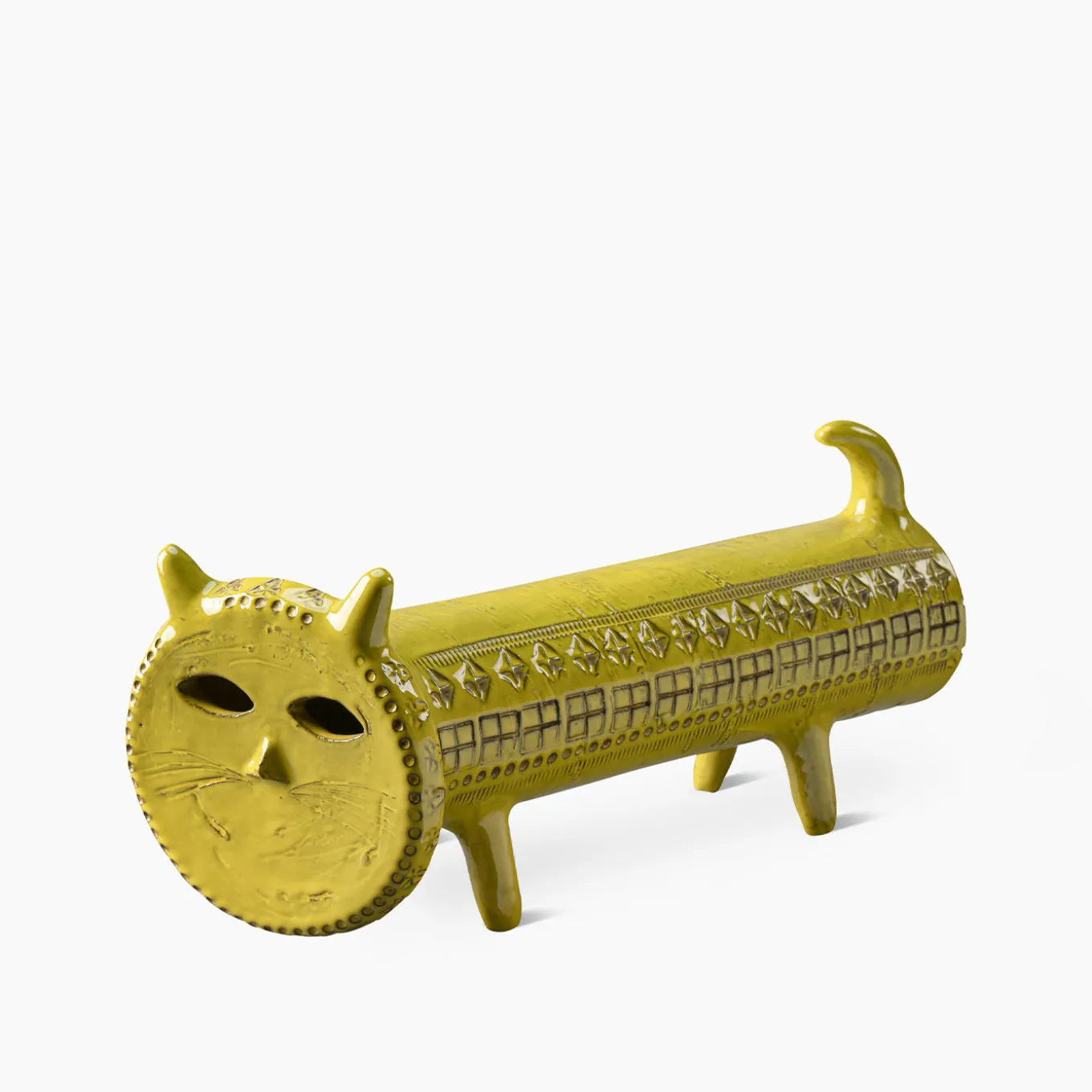 Figurina di gatto giallo di Aldo Londi