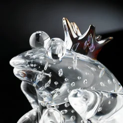 Figurina in vetro trasparente del Principe Ranocchio