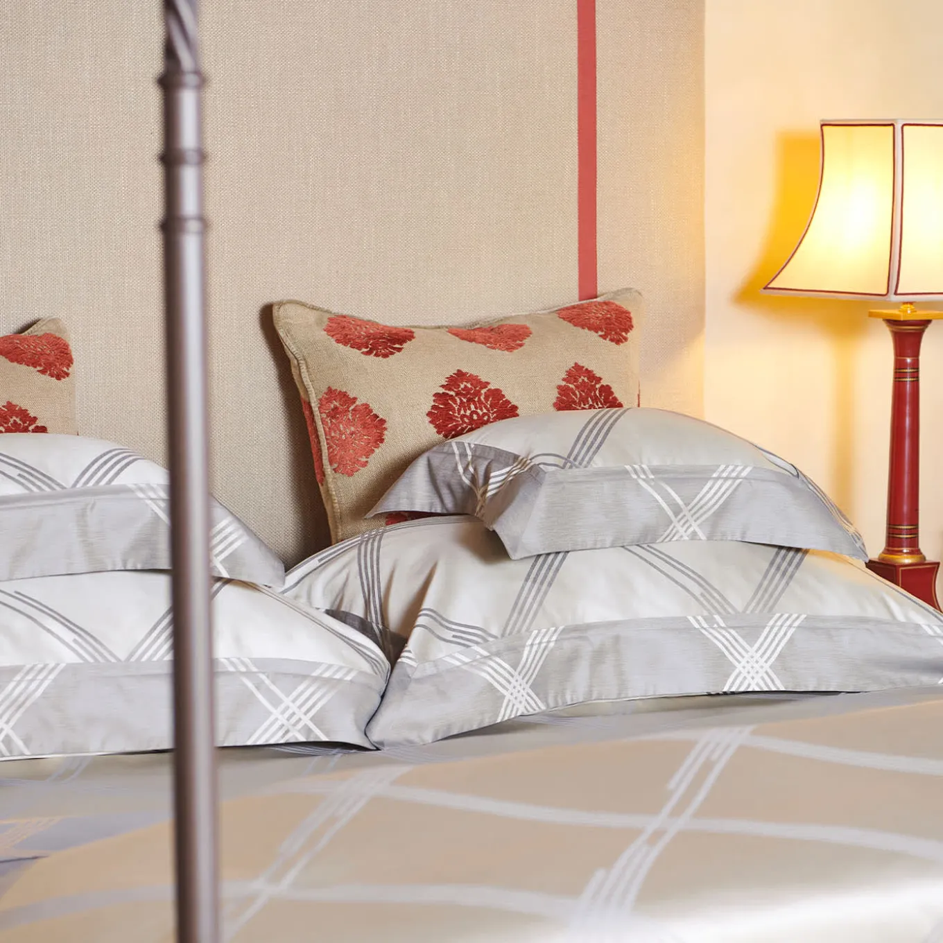 Four Generations Jacquard grigio US Standard Sham