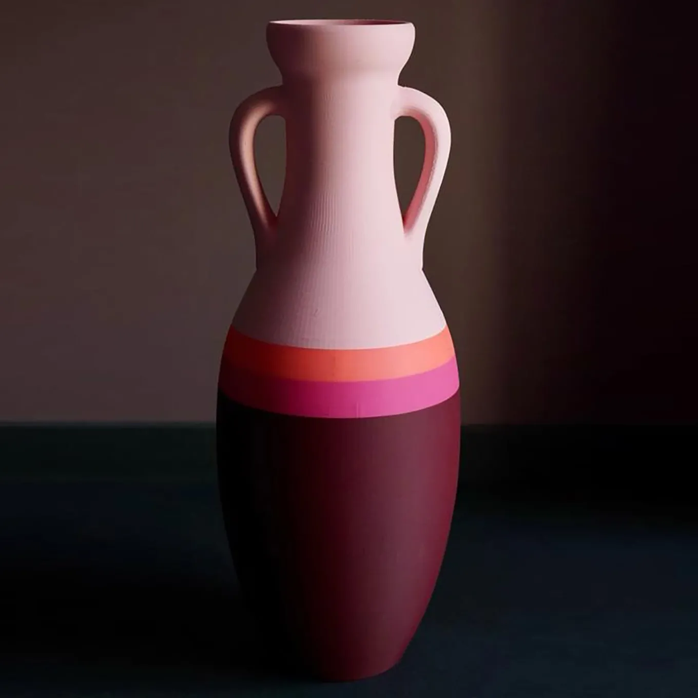 Giulio Cesare Anfora XL Borgogna Fucsia Arancione e Rosa
